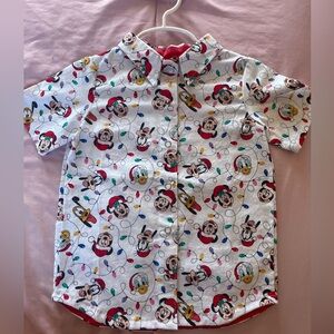 Handmade Disney Christmas Toddler Boy Button Up Shirt